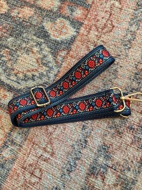 Adjustable Navy and red Floral Strap